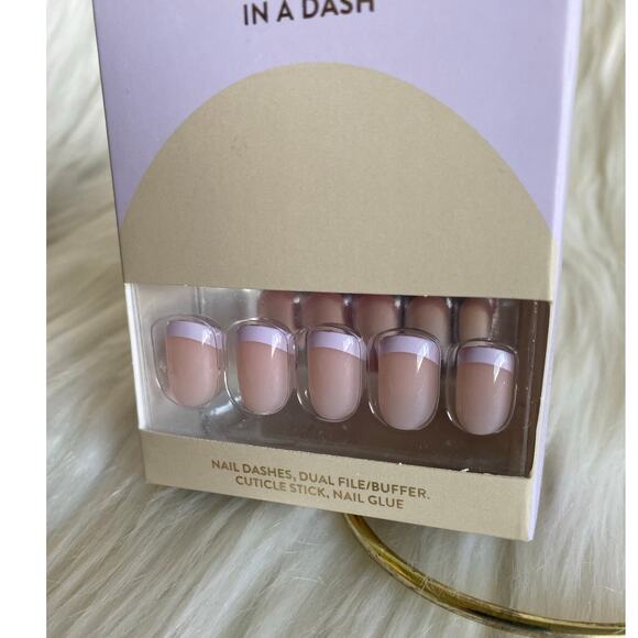 Red Aspen Nail Dashes- Lavender French, Adina (Short Square French w/ Purp Tips) - Picture 2 of 3